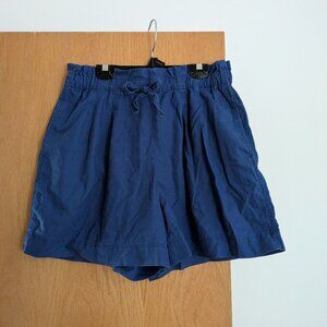 Uniqlo Linen Cotton Blend High Waisted Shorts - Light Blue Size Women's M